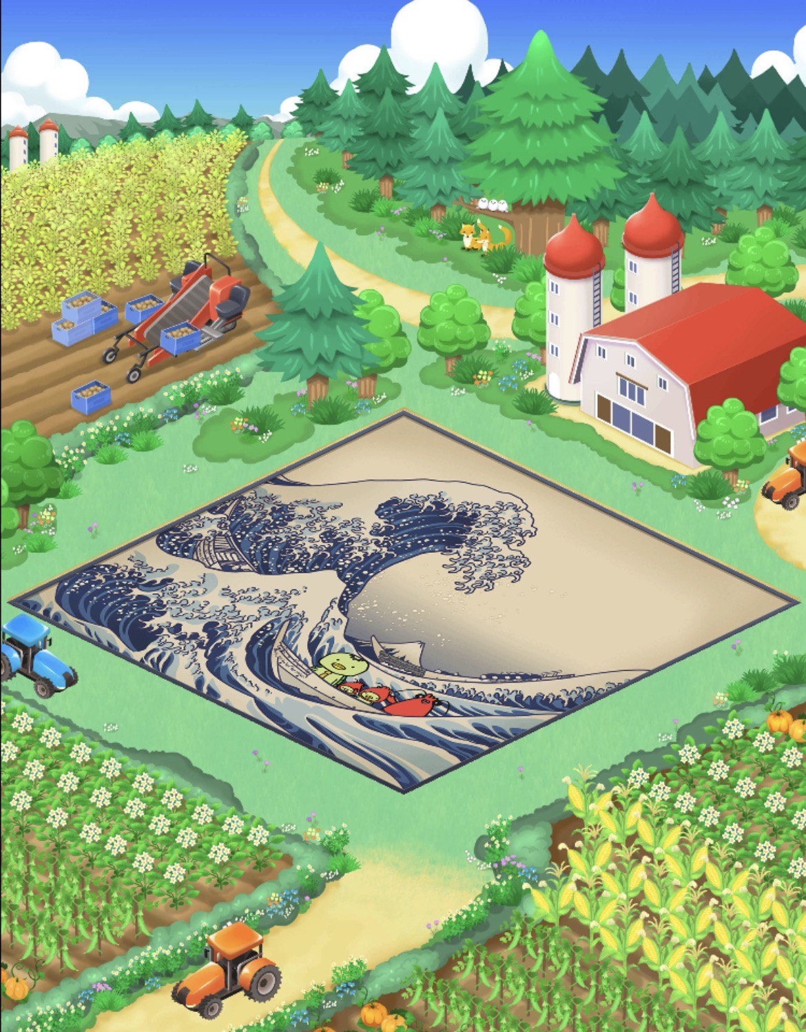 浮世絵風のタイル