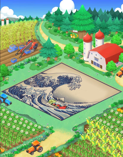 浮世絵風のタイル